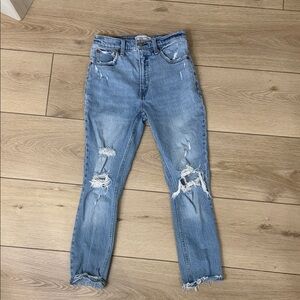 Abercrombie & Fitch Light Blue Distressed Skinny Jeans